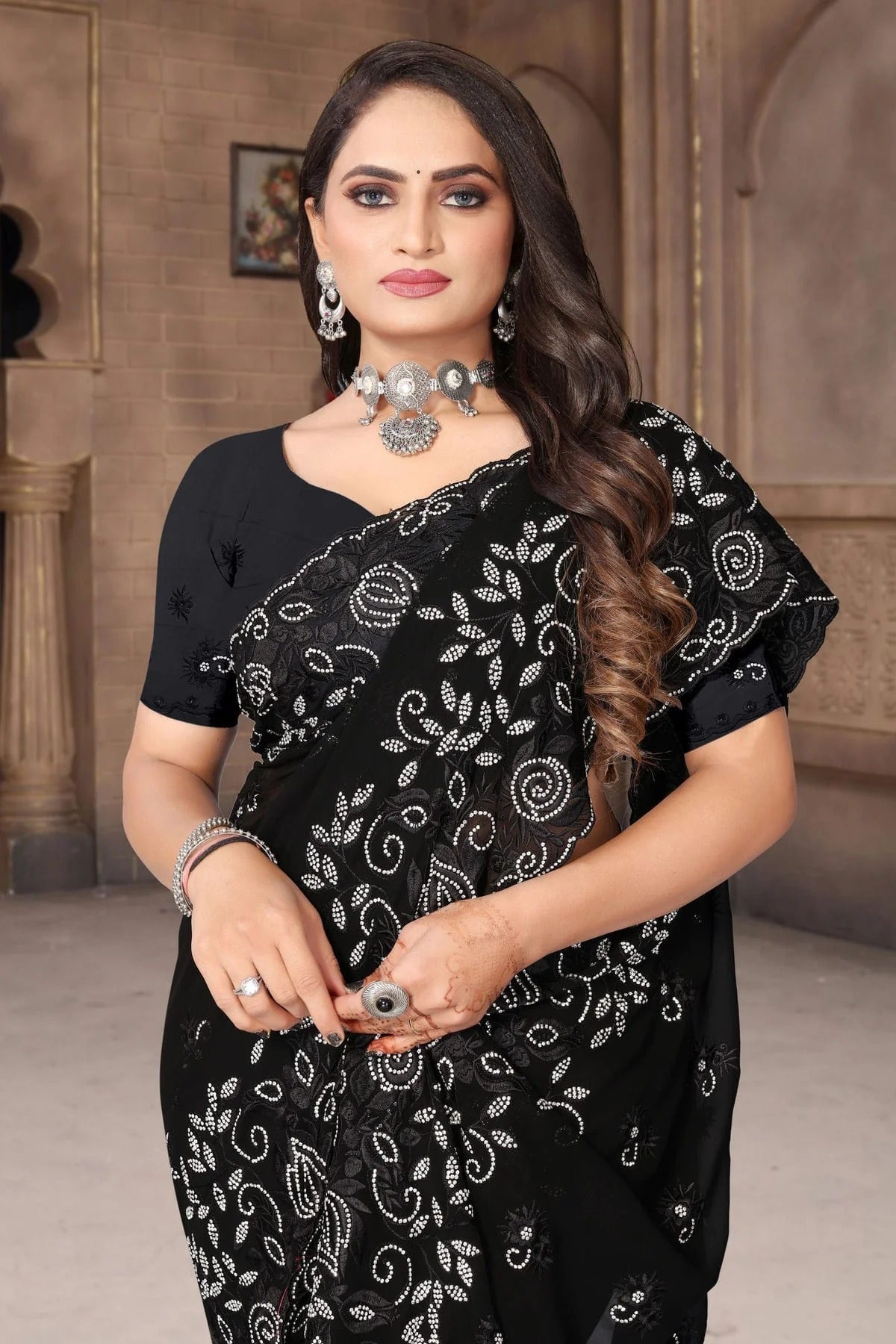 Black Georgette Saree NCSD10910274