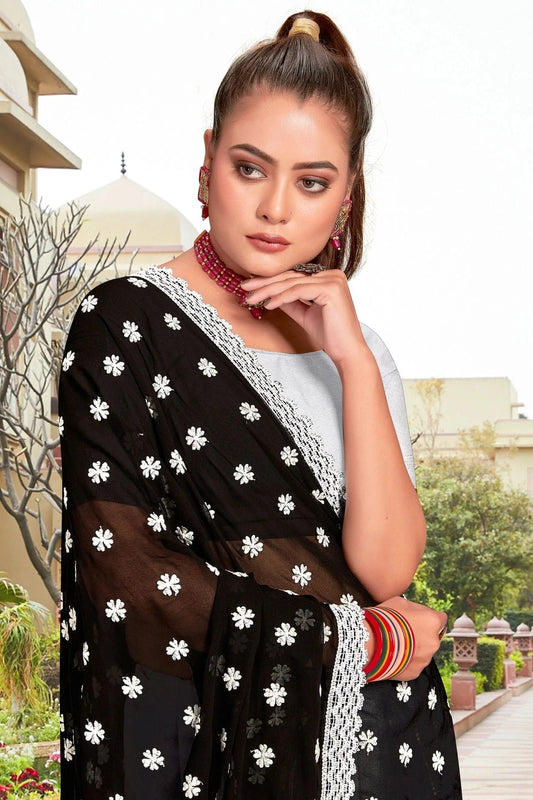Black Georgette Saree NCSD10910292