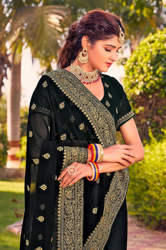 Black Georgette Saree NCSD10910400