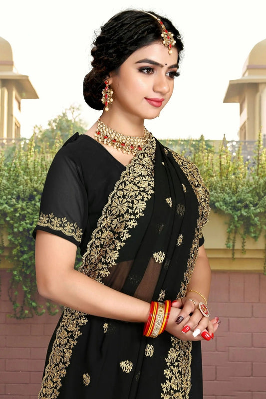 Black Georgette Saree NCSD10910407