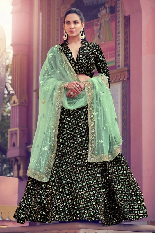 Black Imported Sequins Lehenga Choli NCLC10810557