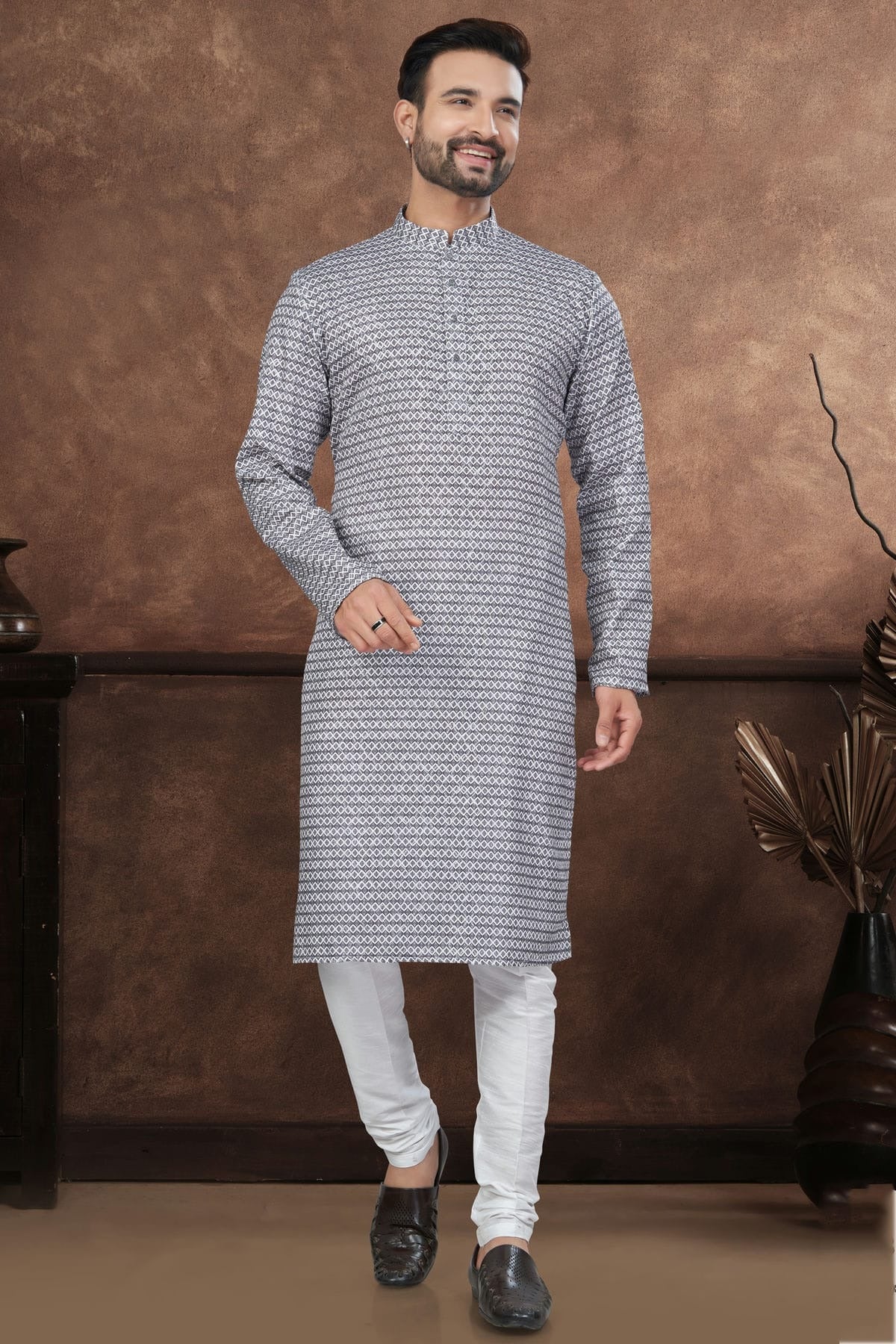 Black Jacquard Kurta Pajama NCKP10410114