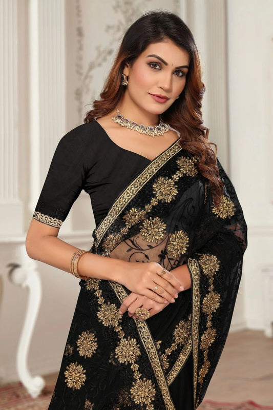 Black Net Designer Saree NCSD10910213