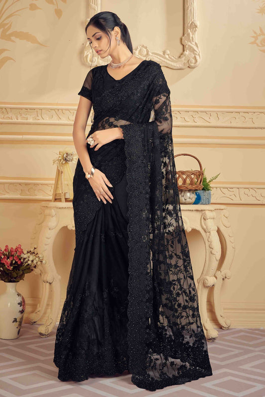 Black Net Designer Saree NCSD10910704