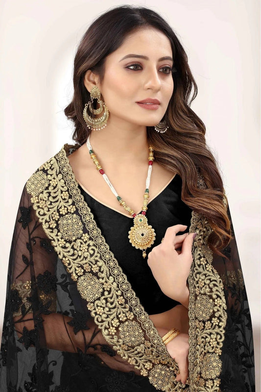 Black Net Designer Saree NCSD11210824