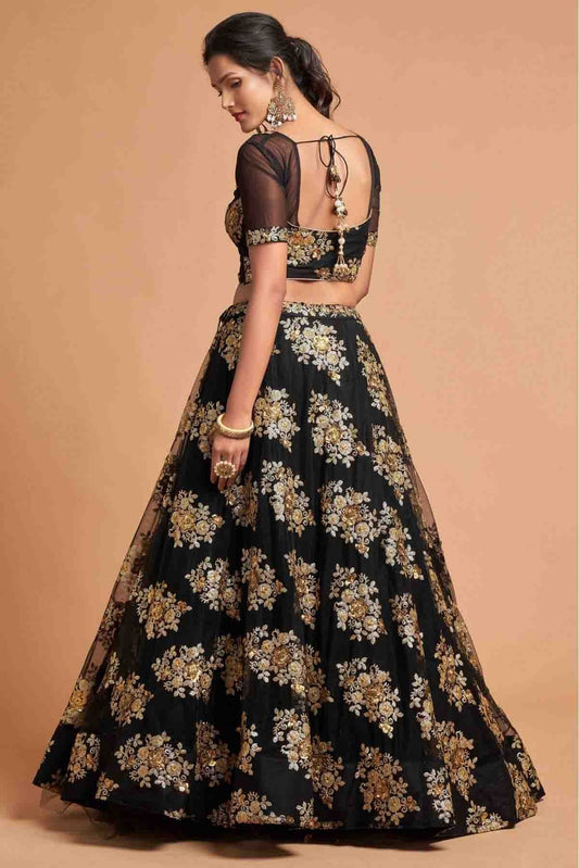 Black Net Lehenga Choli NCLC10110349