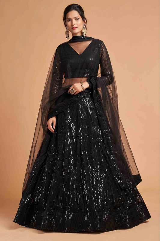 Black Net Lehenga Choli NCLC10110351