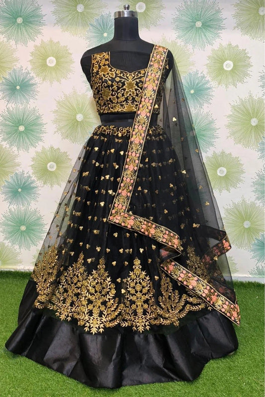 Black Net Lehenga Choli NCLC10210112