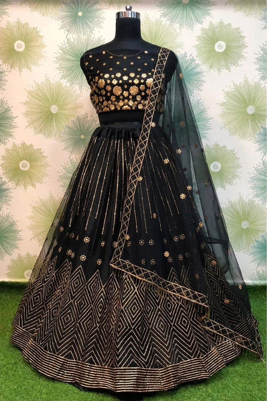 Black Net Lehenga Choli NCLC10210115
