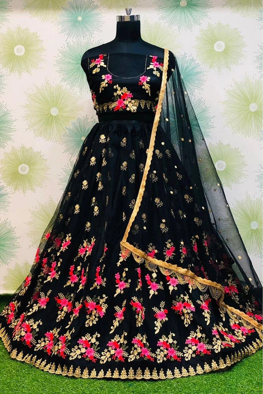 Black Net Lehenga Choli NCLC10210121