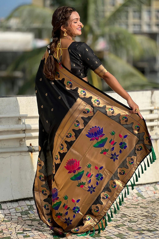 Silk Black Paithani Saree NCSD11112208