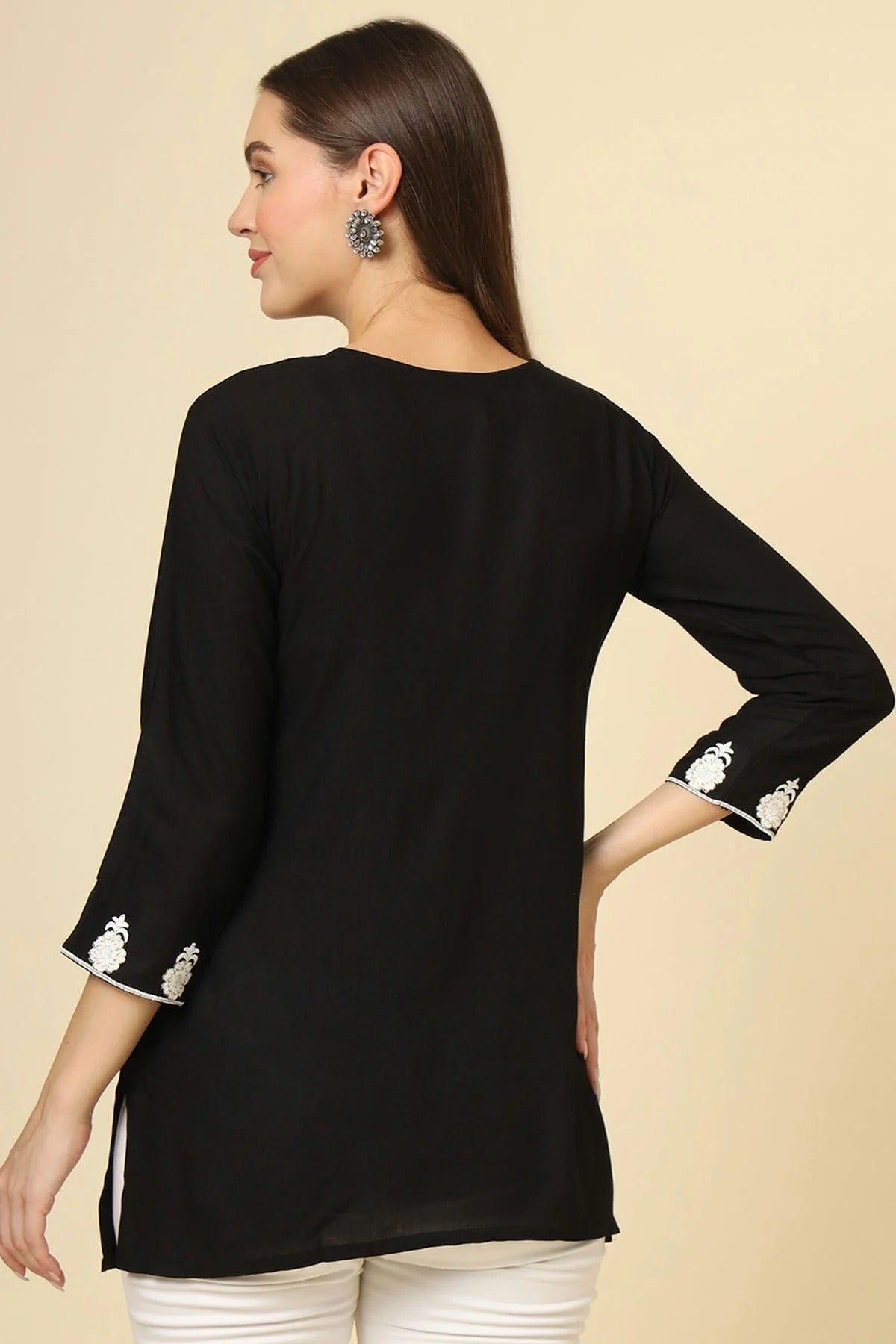 Black Rayon Readymade Top NCTP11112260