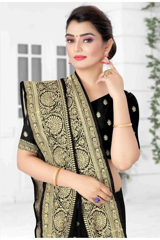 Black Vichitra Silk Designer Saree NCSD11210749
