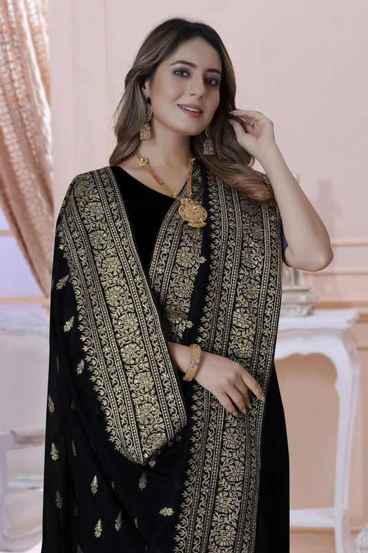 Black Vichitra Silk Saree NCSD10910326