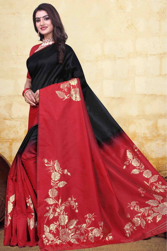Black and Red Banarasi Art Silk Traditional Saree NCSD11210784