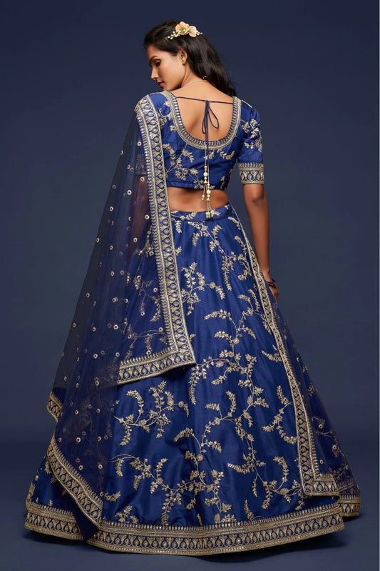 Blue Art Silk Lehenga Choli NCLC10110342