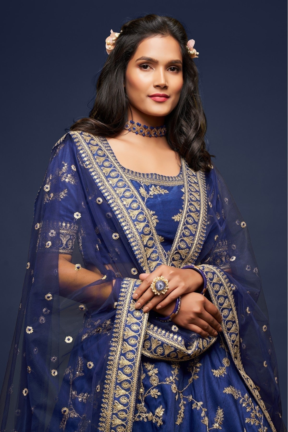 Blue Art Silk Lehenga Choli NCLC10110342