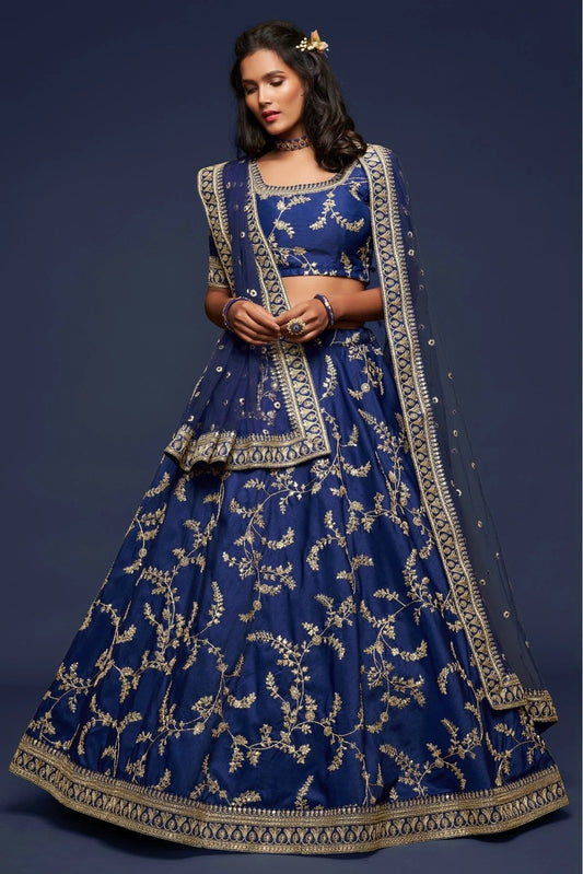 Blue Art Silk Lehenga Choli NCLC10110342
