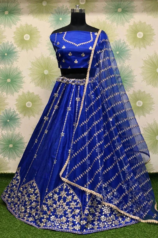 Blue Banglori Silk Lehenga Choli NCLC10210146