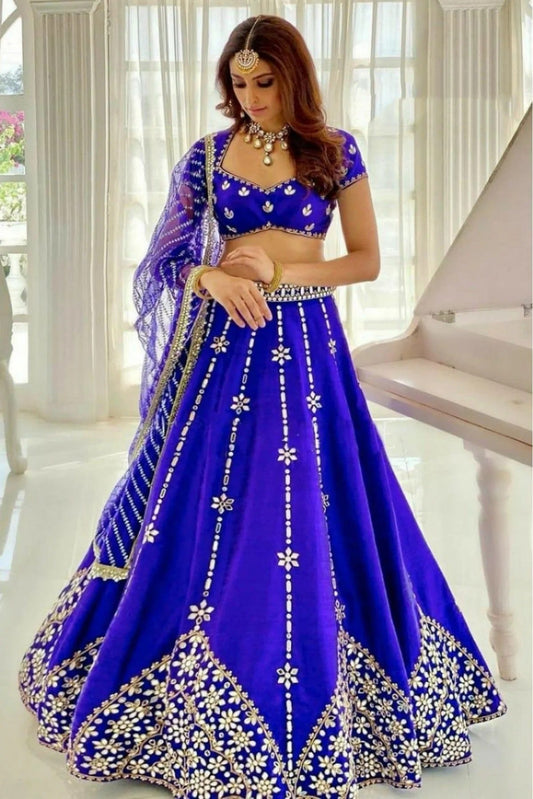 Blue Banglori Silk Lehenga Choli NCLC10210146