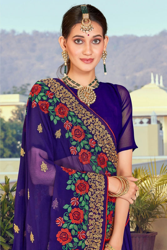 Blue Georgette Designer Saree NCLC11210441