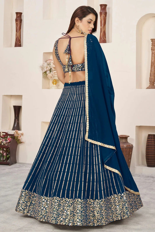 Blue Georgette Lehenga Choli NCLC10110141