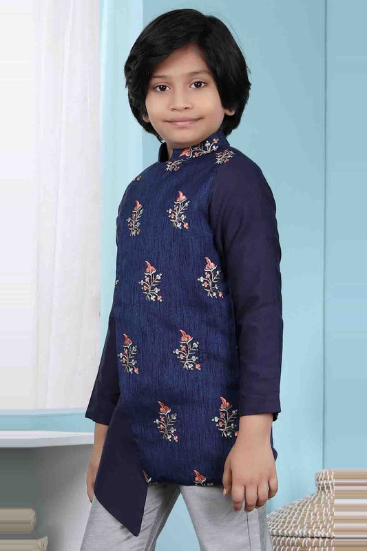 Blue Jacquard Jacket  NCBW10710743