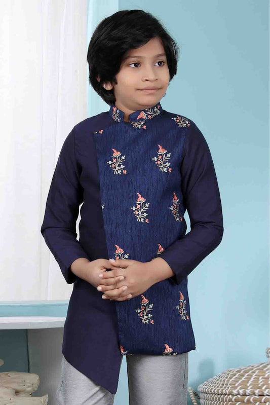 Blue Jacquard Jacket NCBW10710743