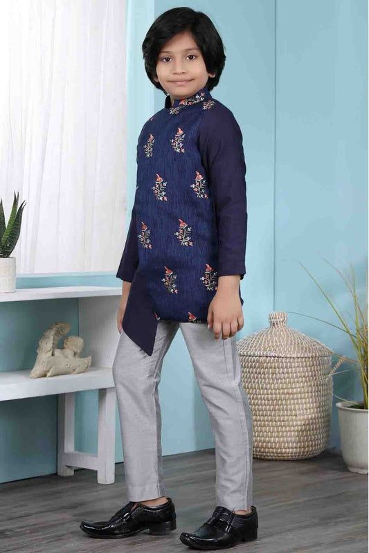 Blue Jacquard Sherwani NCBW10710683