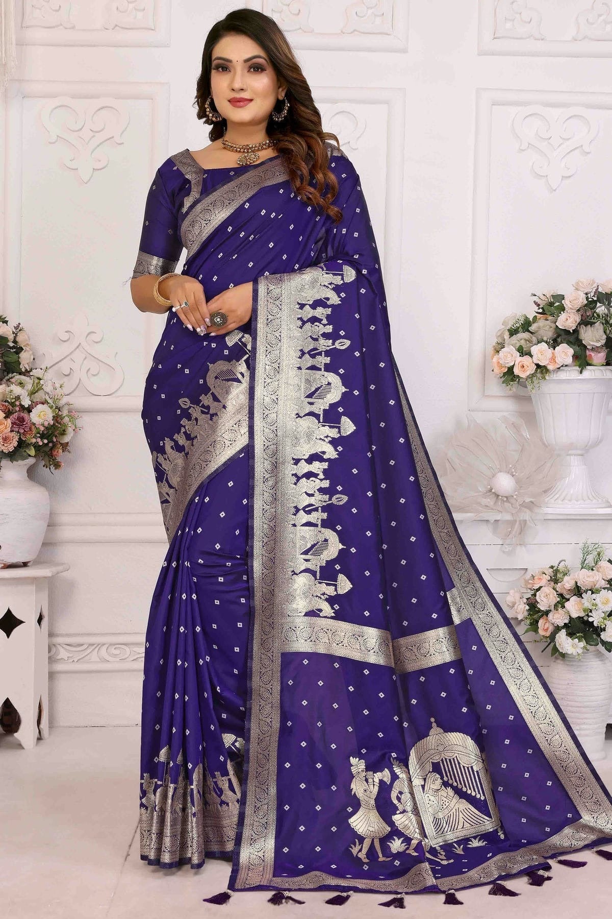 Blue Kochi Silk Traditional Saree NCSD11110821