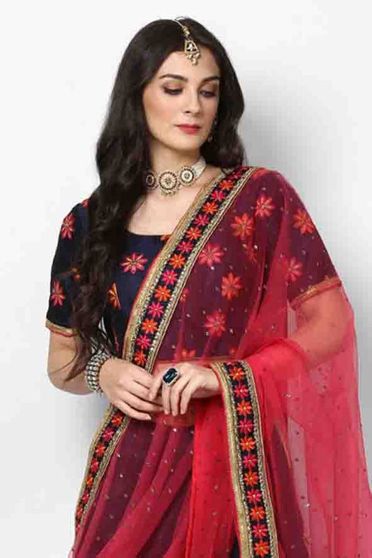 Blue Malbari Silk Embroidery Lehenga Choli NCLC10810603