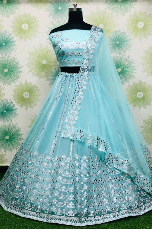 Blue Net Lehenga Choli NCLC10210139