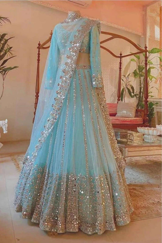 Blue Net Lehenga Choli NCLC10210139