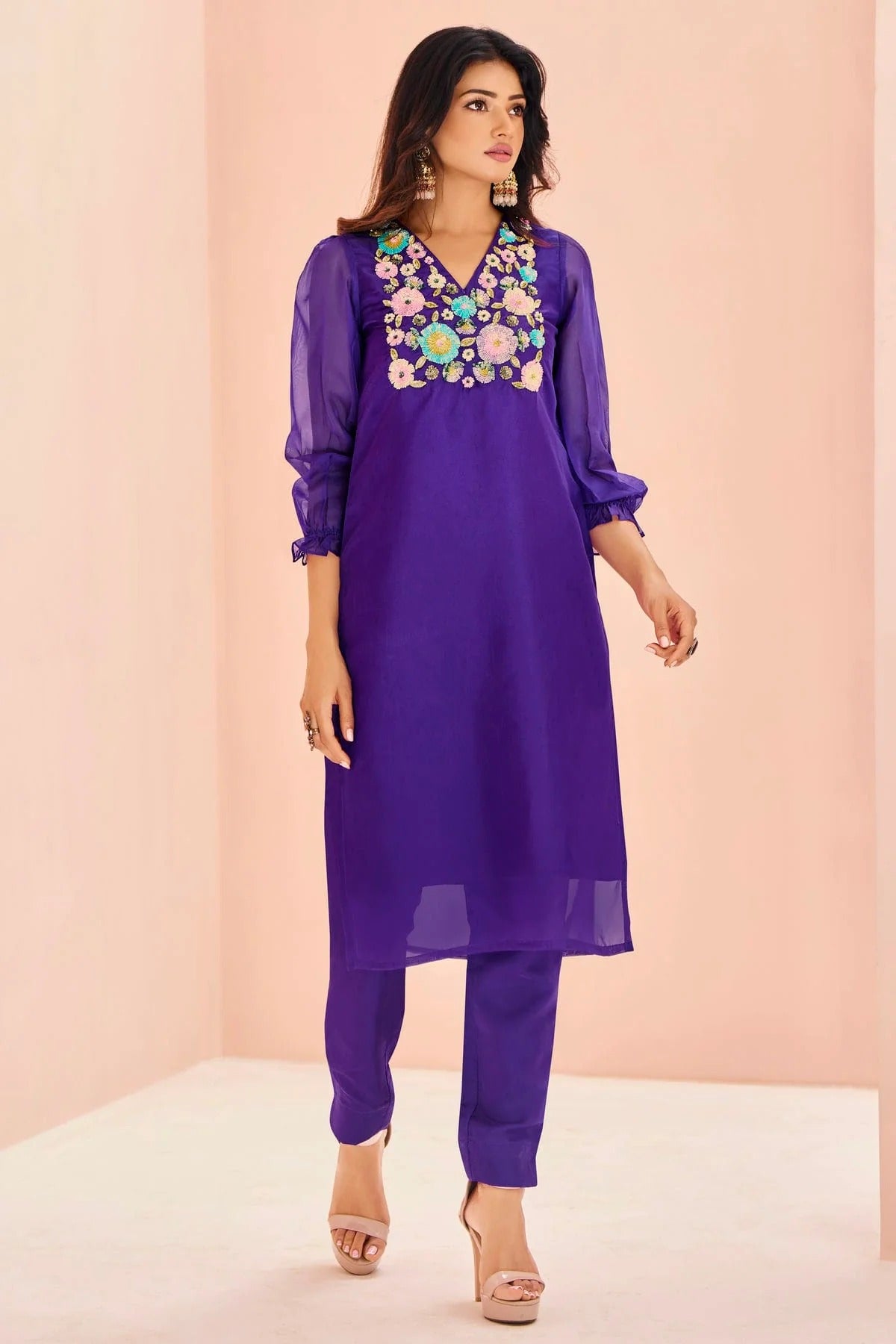 Blue Organza Top and Bottom NCTP10810142