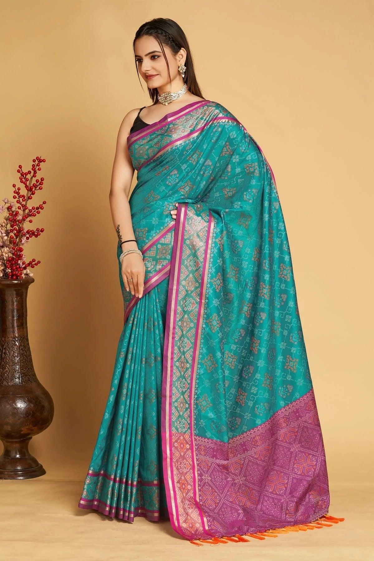 Blue Patola Silk Saree NCSD11112566