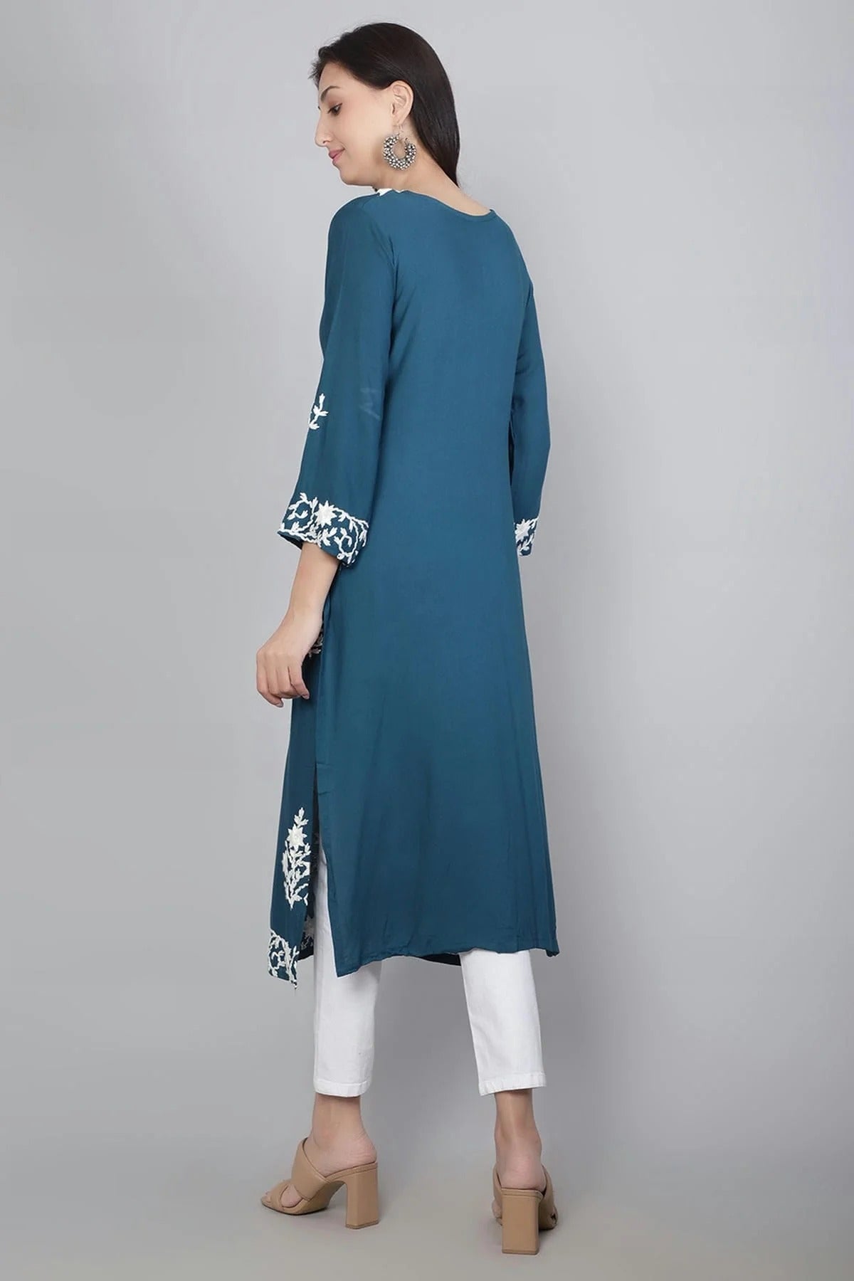 Blue Rayon Kurti NCKR11112125