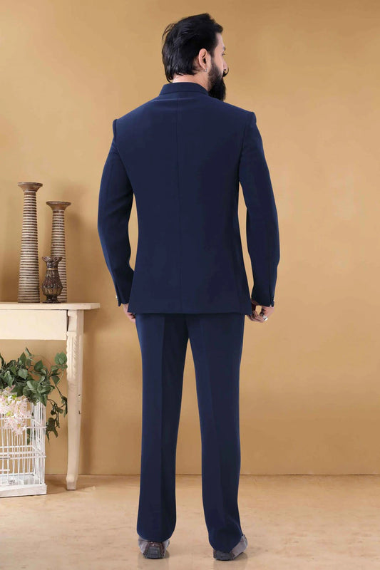 Blue Rayon Jodhpuri Suit NCSH11310192