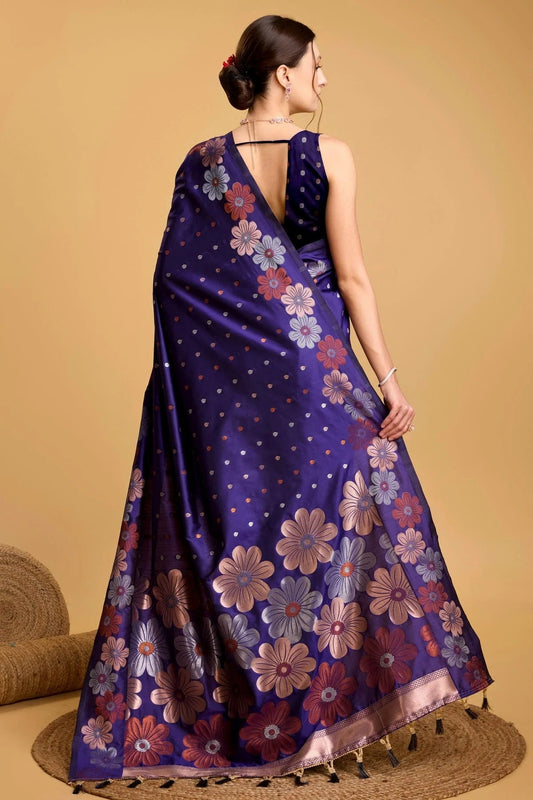 Blue Silk Saree NCSD11112543