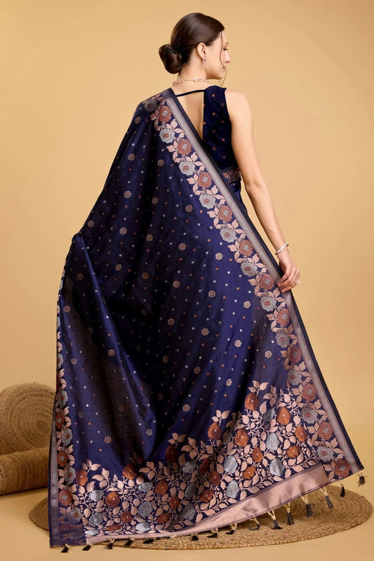 Blue Silk Saree NCSD11112582