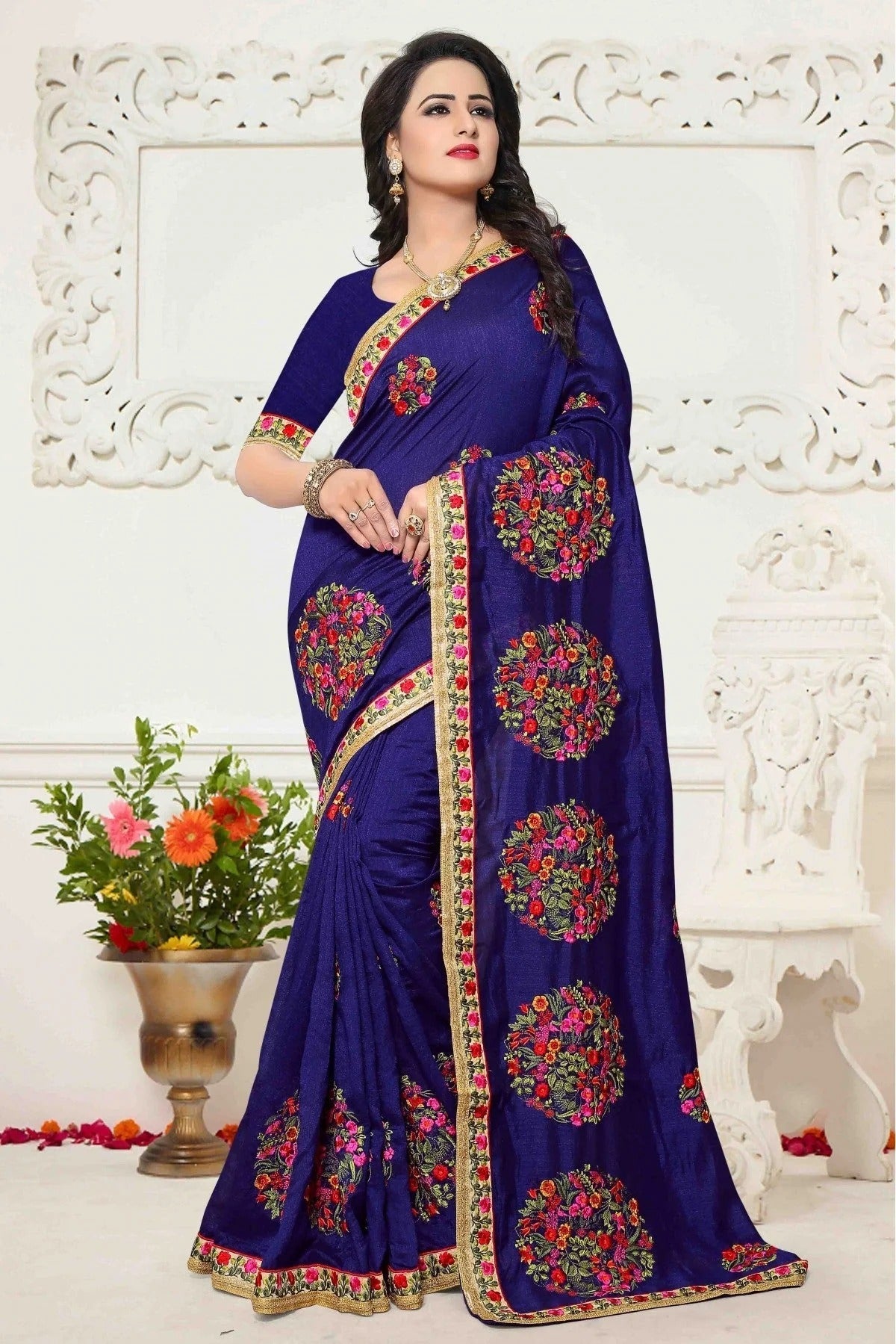 Blue Silk Saree NCSD11210594