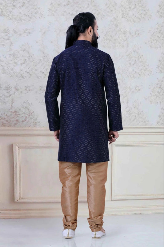 Blue Silk Festival Wear Kurta Pajama NCKP11310145