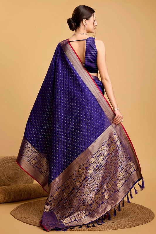 Blue Soft Silk Saree NCSD11112554
