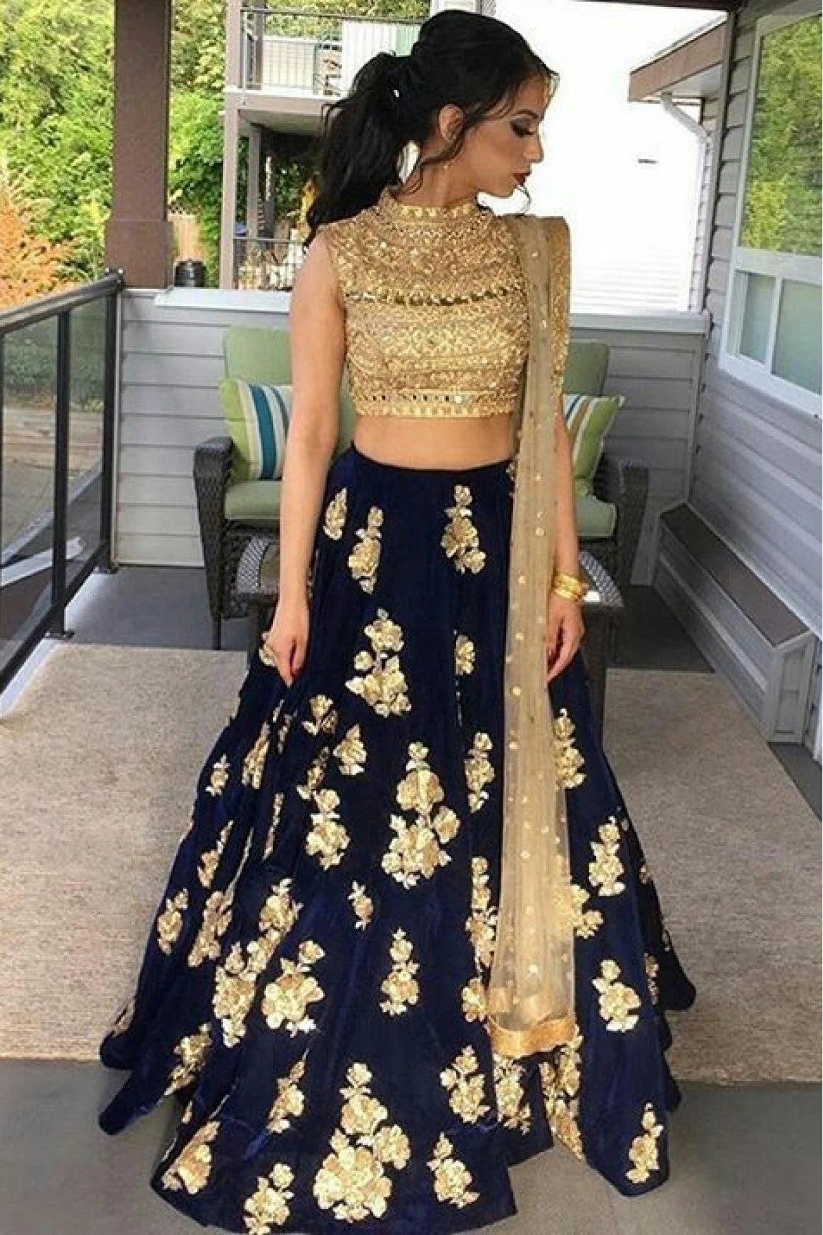 Blue Taffeta Silk Lehenga Choli NCLC10210099