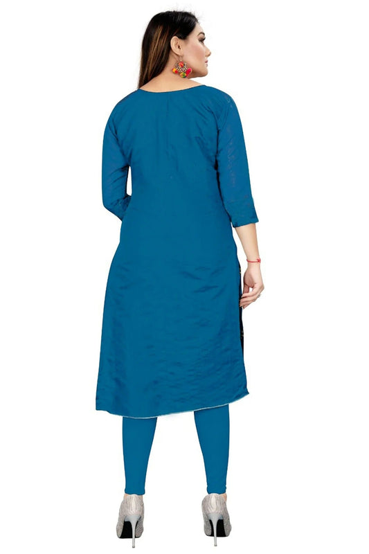 Blue Unstitched Chanderi Straight Suit NCUS11610452