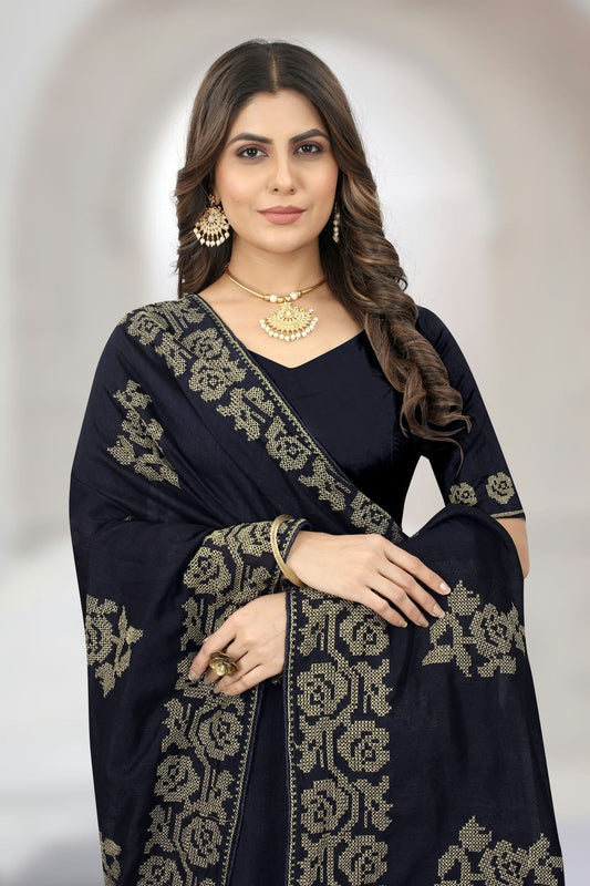 Blue Vichitra Silk Designer Saree NCLC11210436