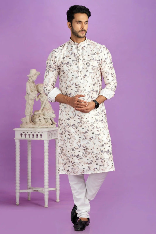 Brown Cotton Pintex Kurta Pajama NCKP12310181