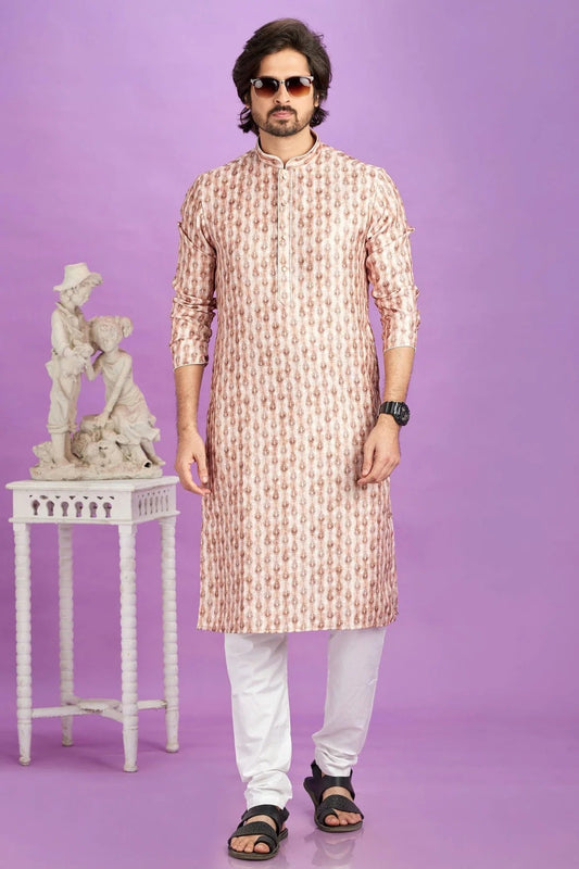 Brown Cotton Pintex Kurta Pajama NCKP12310182