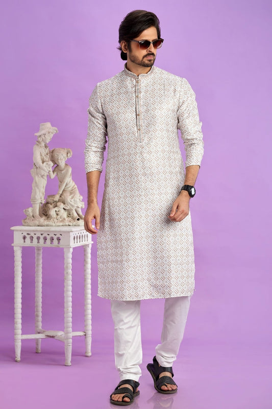 Brown Cotton Pintex Kurta Pajama NCKP12310190