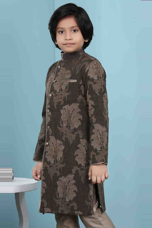 Brown Handloom Silk Jacket  NCBW10710757