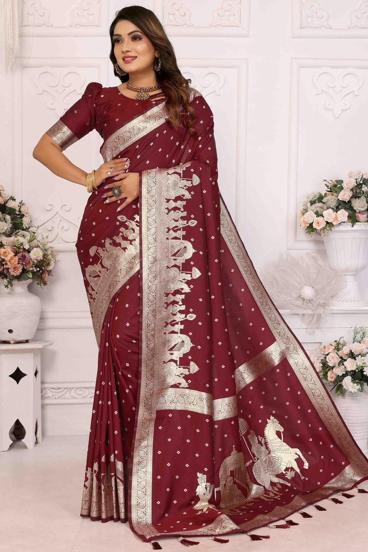 Brown Kochi Silk Traditional Saree NCSD11110818
